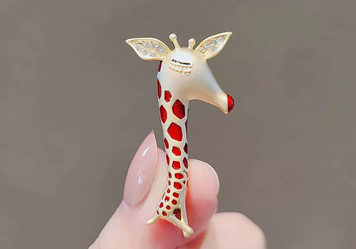 Pure Elegance: Japanese Original Giraffe Brooch